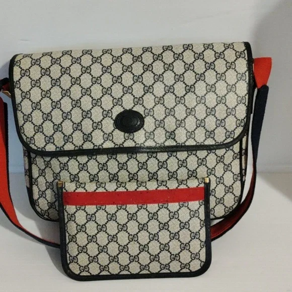 Gucci Blue Messenger Bag/Wallets Authentic Vintage - Picture 6 of 16